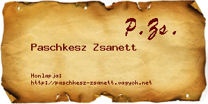 Paschkesz Zsanett névjegykártya