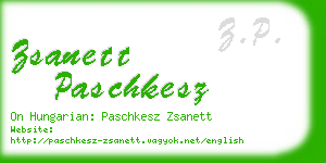 zsanett paschkesz business card